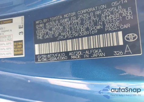 2015 Scion Tc Release Series 9.0 z USA, uszkodzony, nr VIN JTKJF5C79F3089169